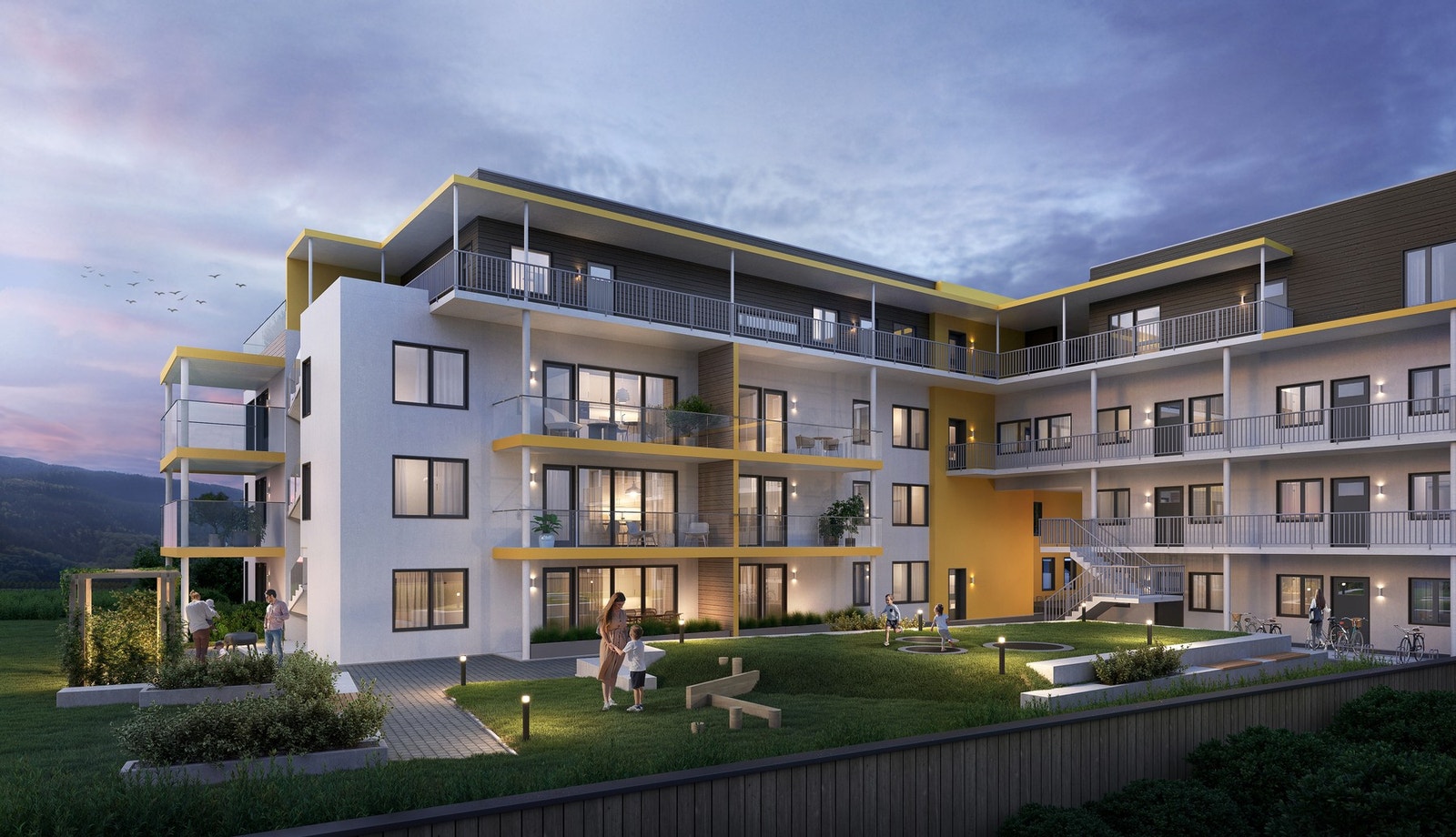 Prosjektet strekker seg over 4 plan med bolig, samt parkeringskjeller under bygget Galleribilde