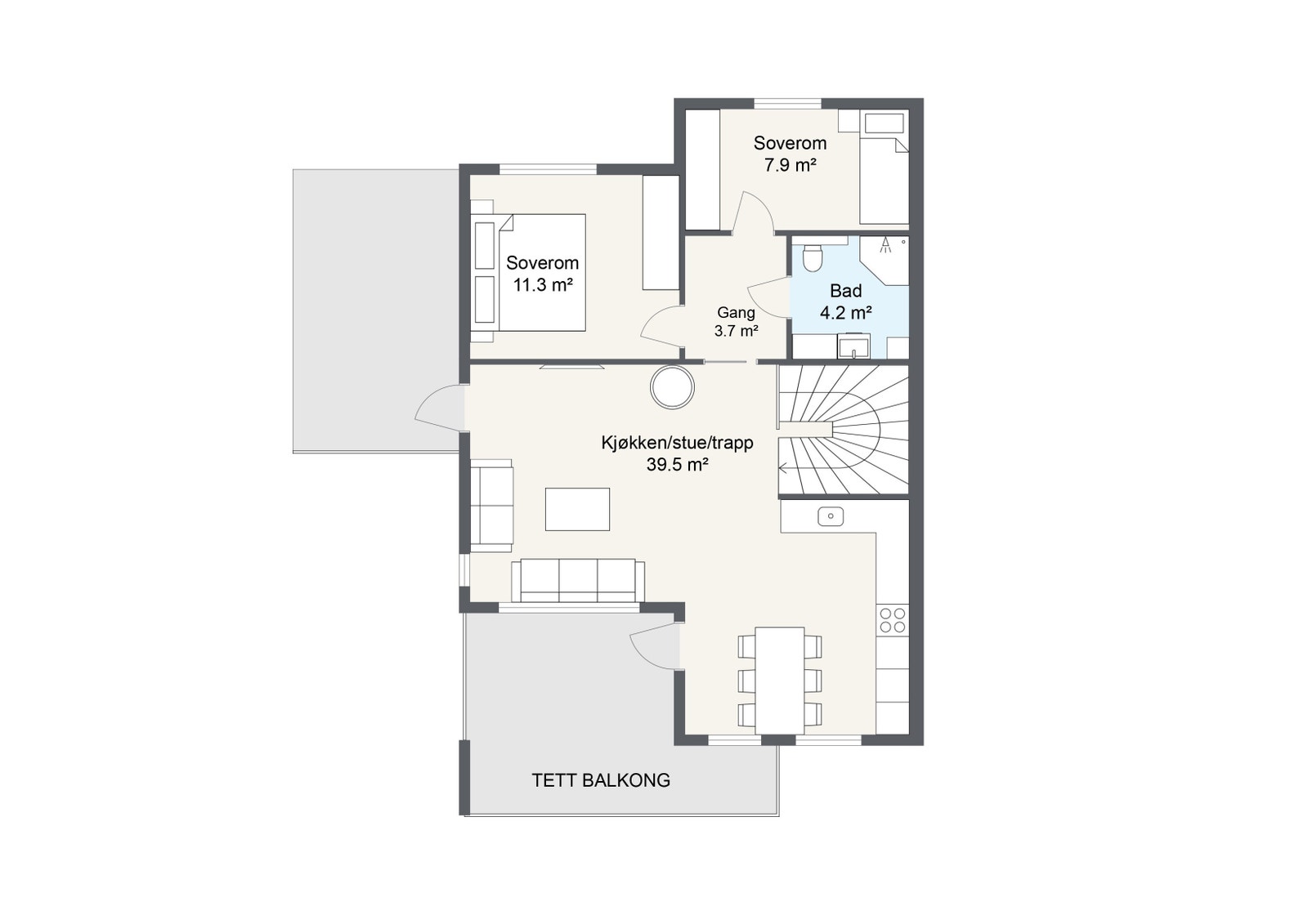 Planteikning 2. etg. leil. 1 Galleribilde