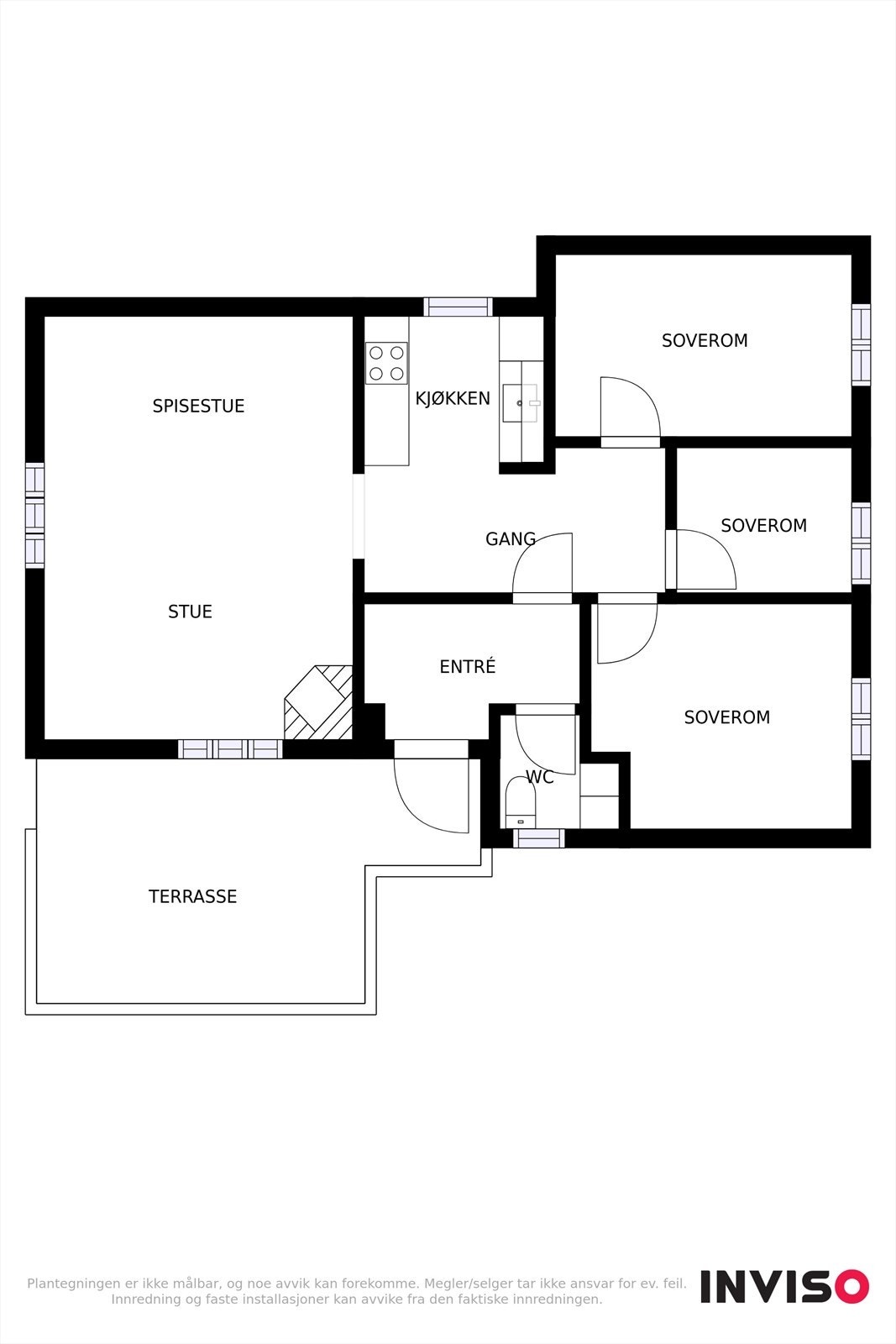 Planskisse - NB: WC-rom er en bod innredet med biodo. Galleribilde