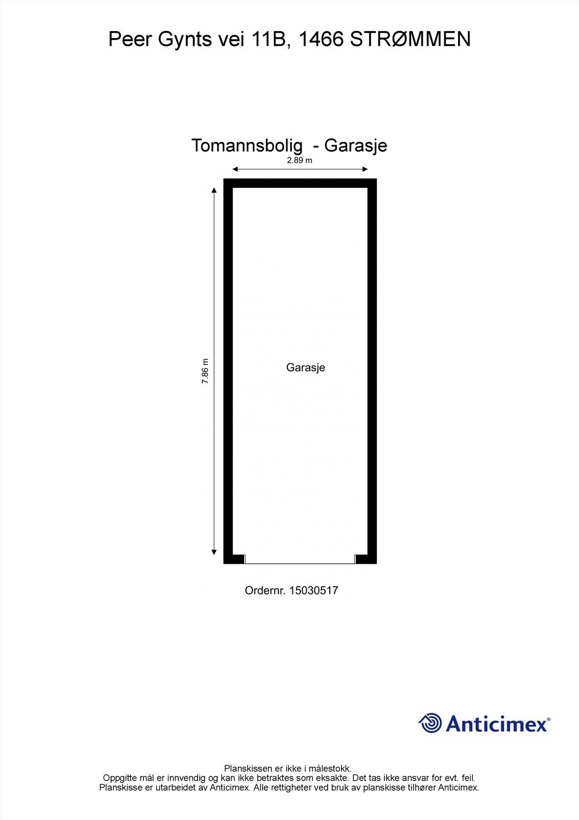 plantegning - garasje : Dobbelgarasje deles med naboeiendommen. Det er per i dag ikke skillevegg i garasjen men dette kan evt etableres om ønskelig Galleribilde