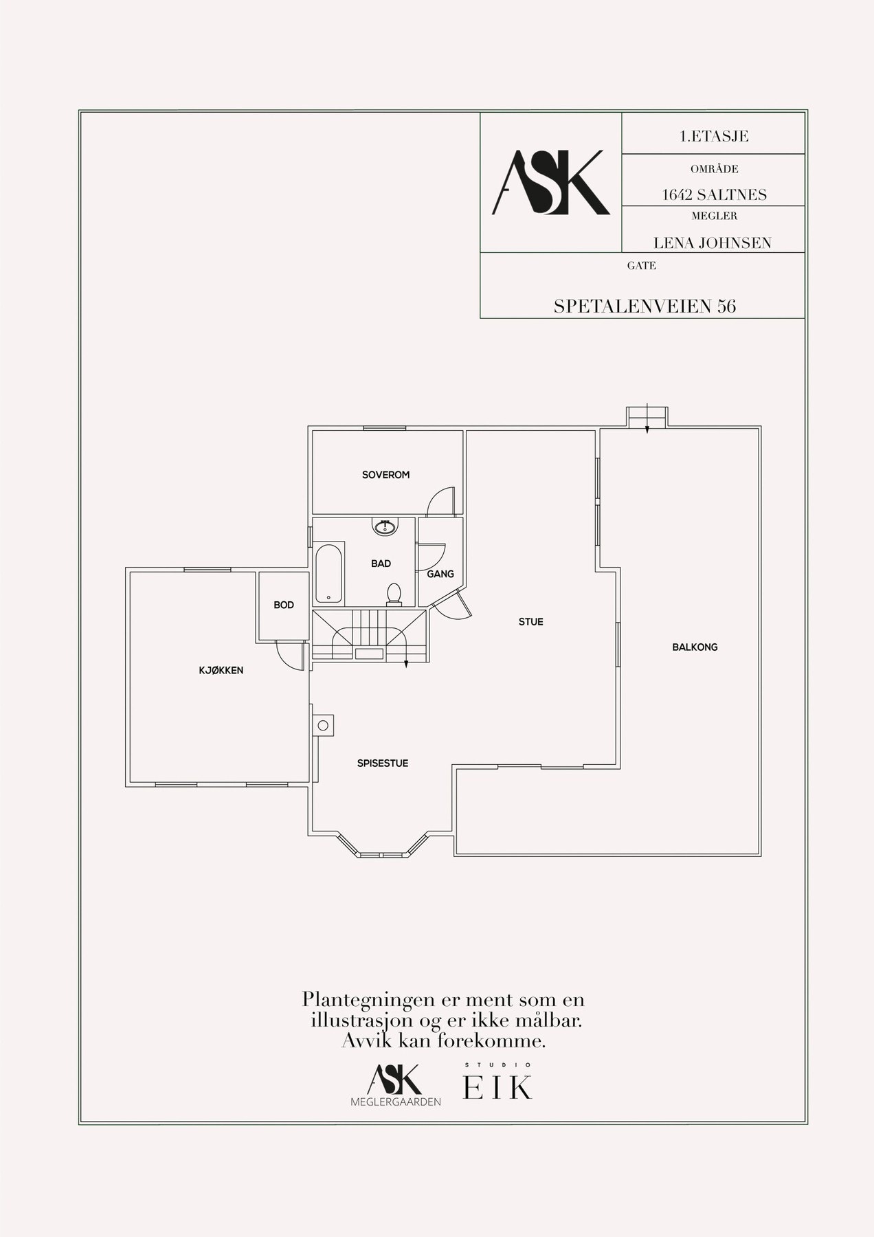 Plantegning 1. etasje Galleribilde