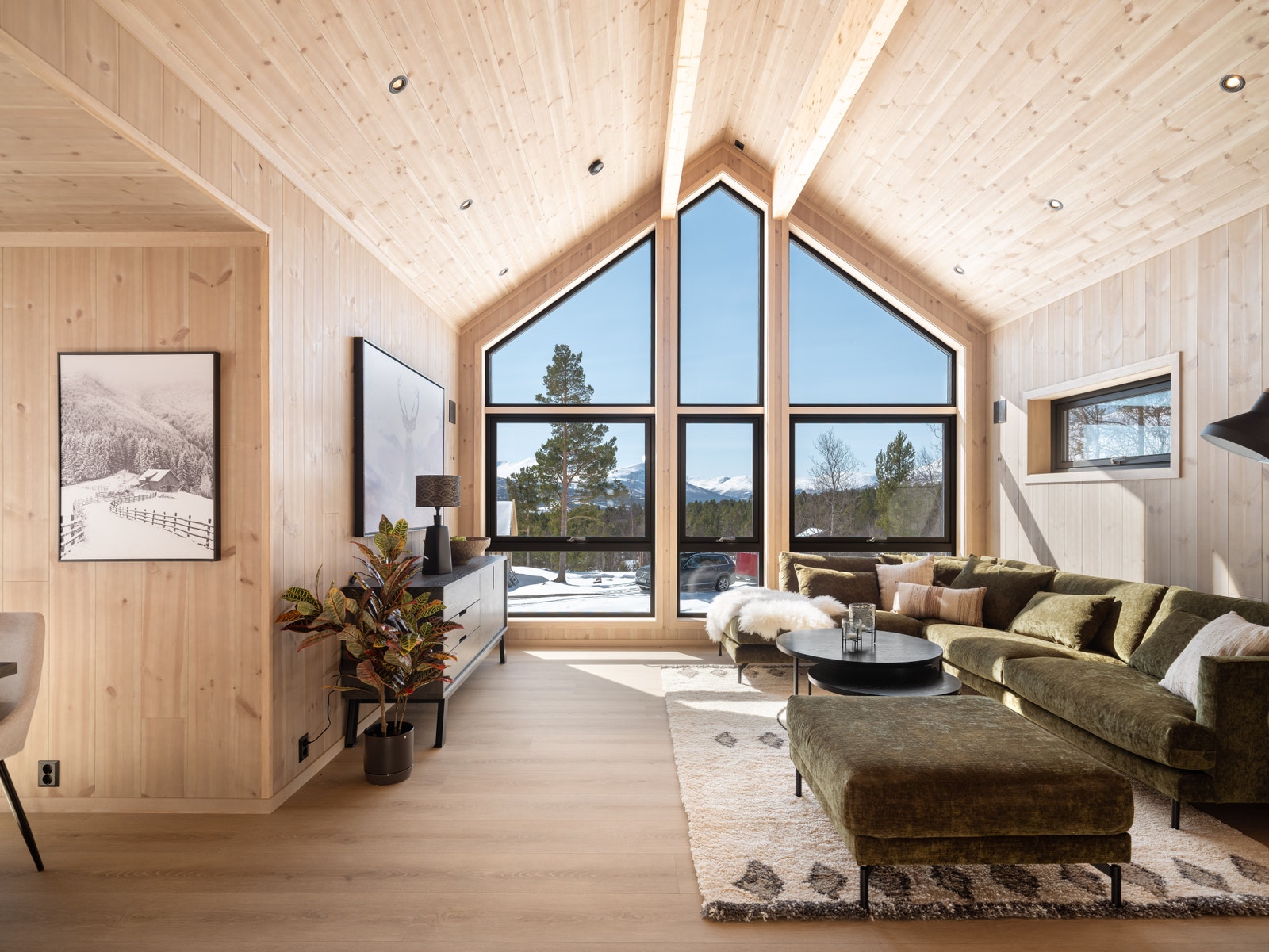 Hytta ligger i et hyttefelt med natur og skiløyper rett utenfor. Galleribilde