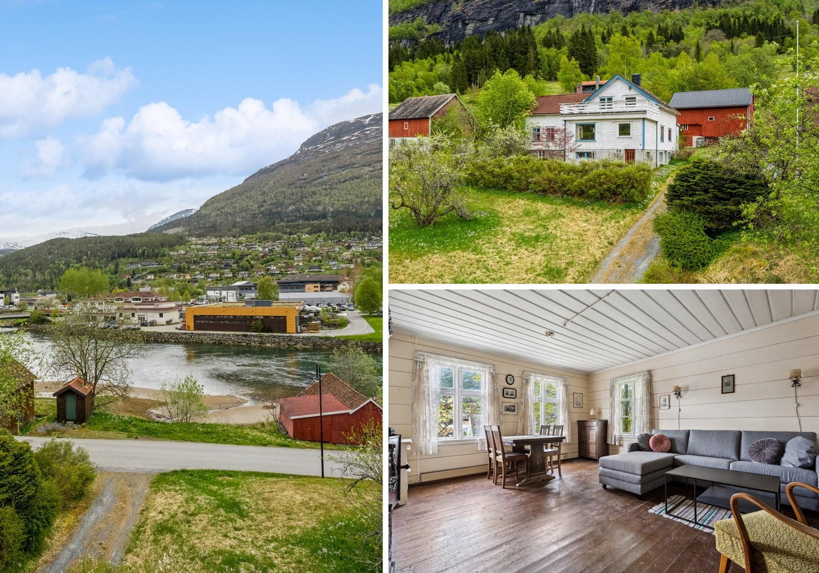 Velkomen til Bruagrenda 13! Ein sentrumsnær og spennande eigedom, fint beliggande på sørsida av Stryneelva, med kort gangavstand til sentrum og alle fasilitetar. Galleribilde