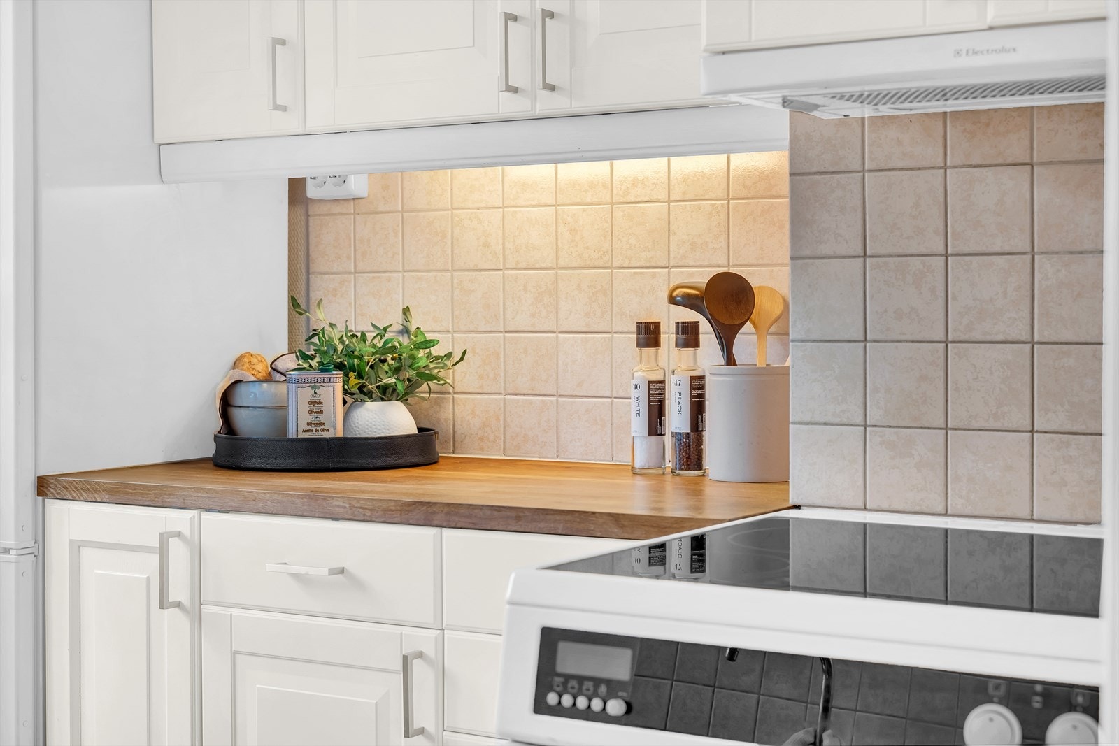 Det er opplegg for oppvaskmaskin og vannstoppsystem. Galleribilde