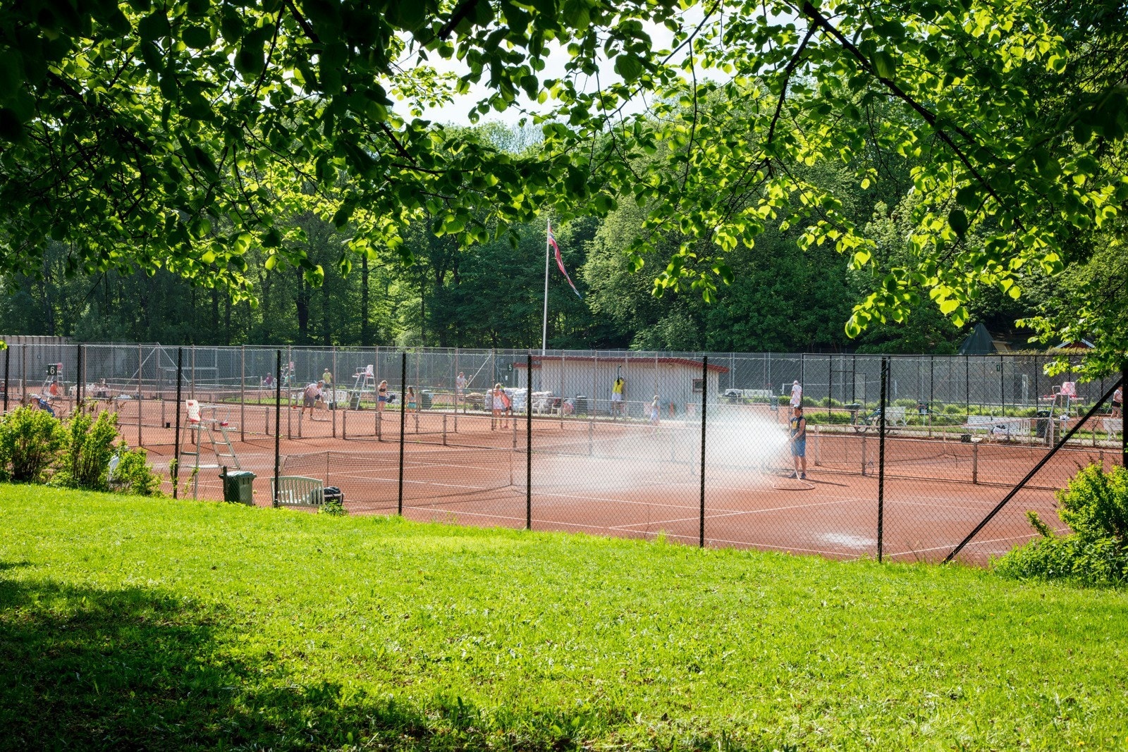 Norges største utendørsanlegg for tennis på Frogner. Galleribilde