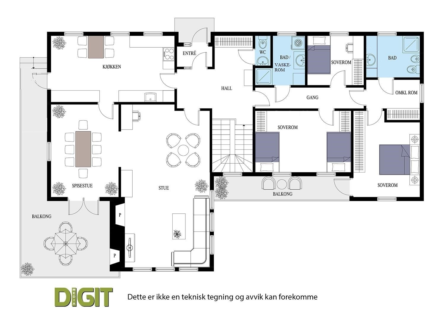 Plantegning 1. etg. Galleribilde