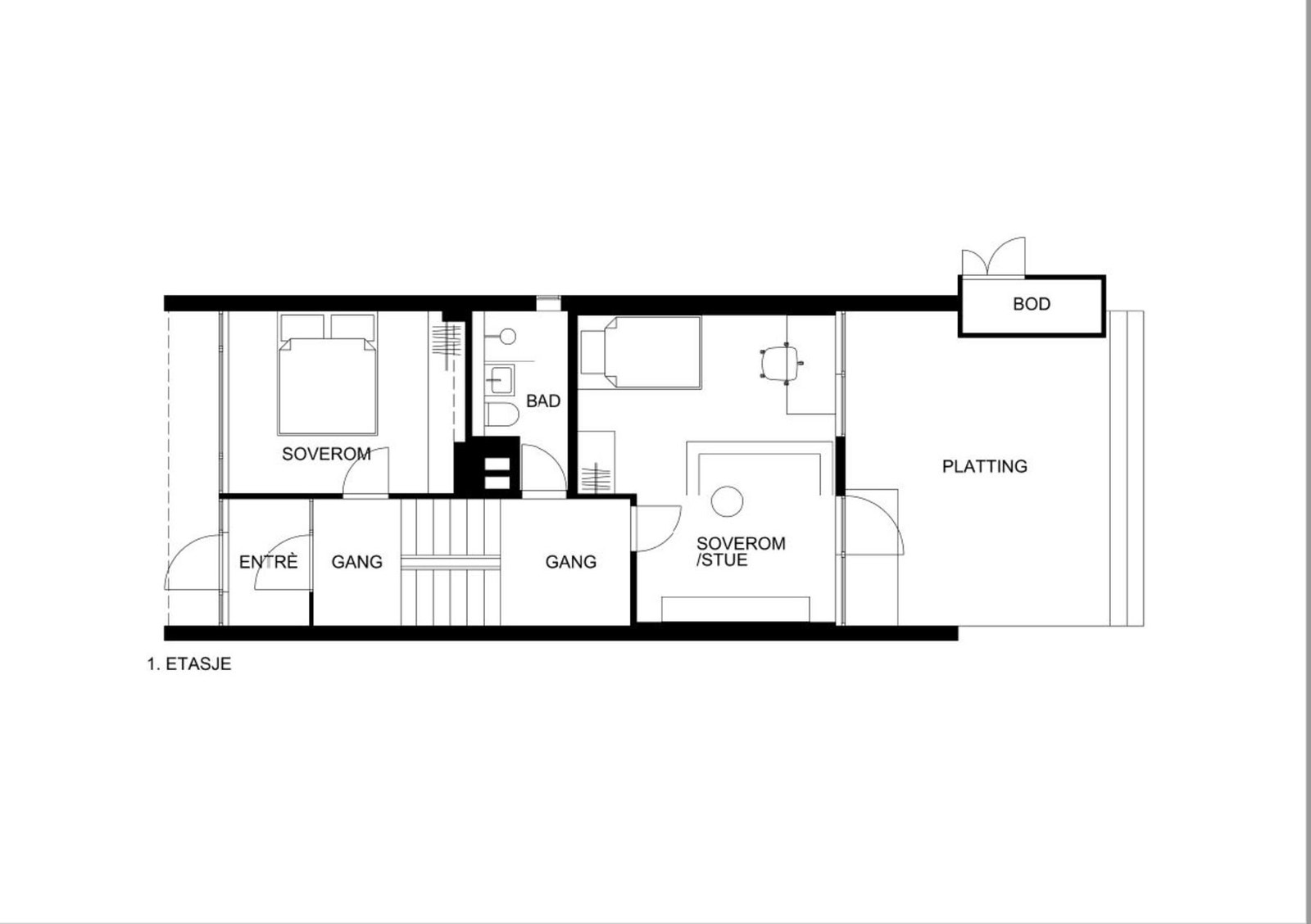 Plantegning 1. etasje Galleribilde