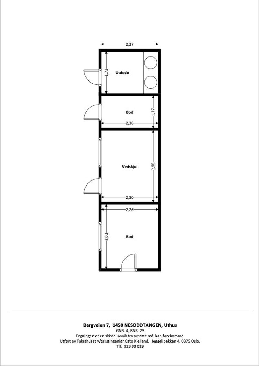Plan uthus. (Bod mot øst har tidligere vært benyttet som soverom) Galleribilde