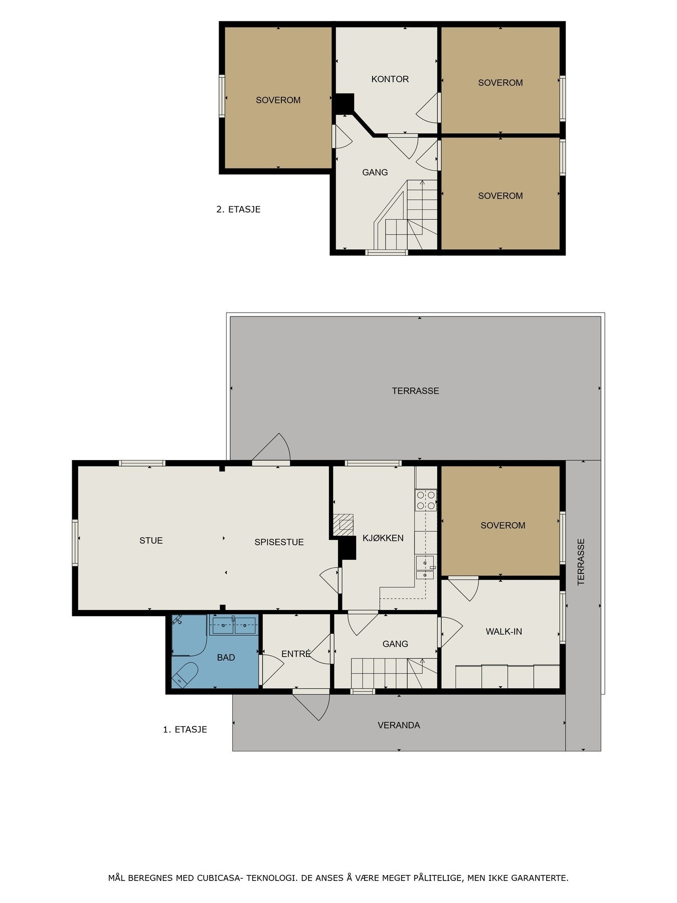 Plantegninger av 1 og 2 etg Galleribilde