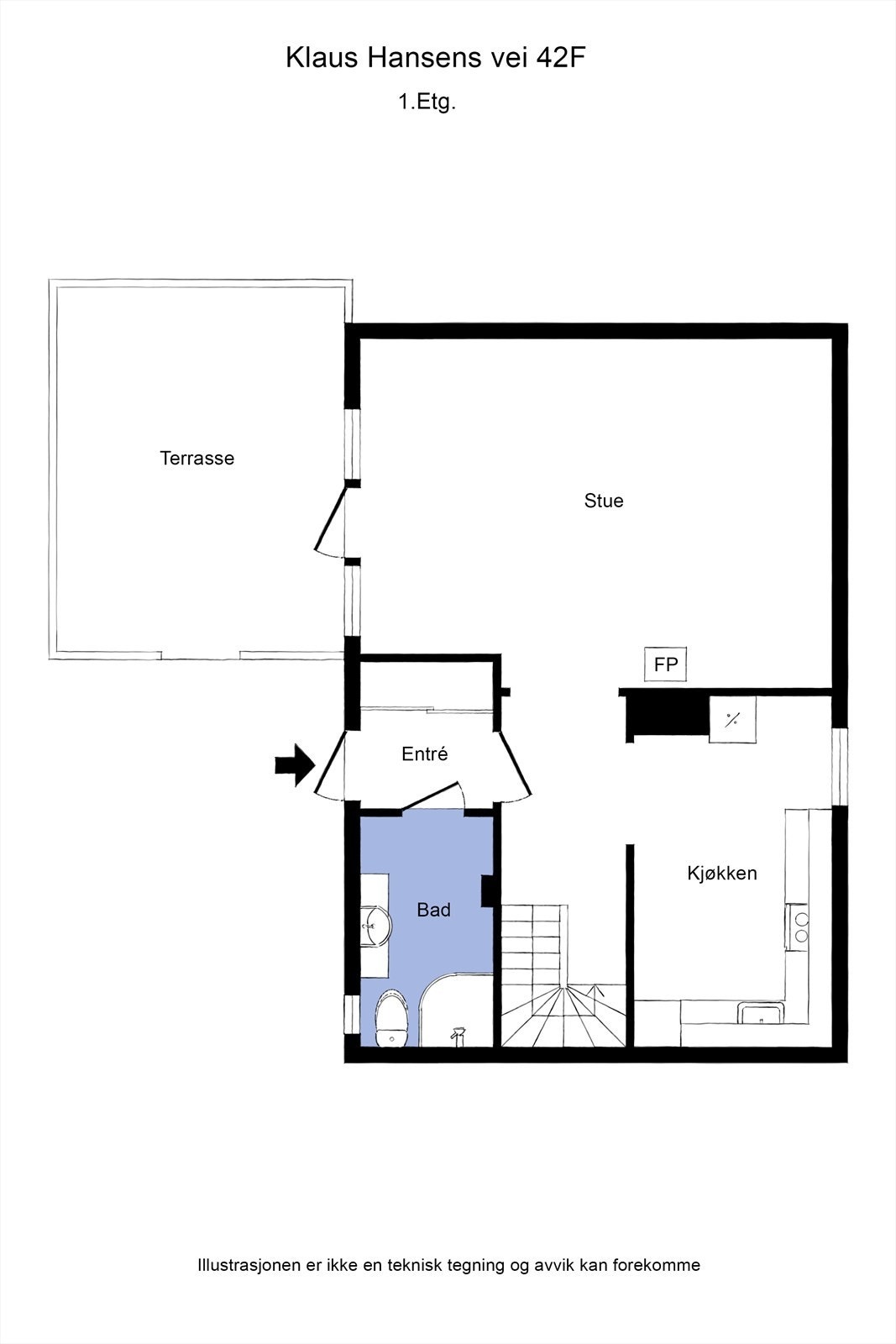 Plantegning 1. etasje Galleribilde