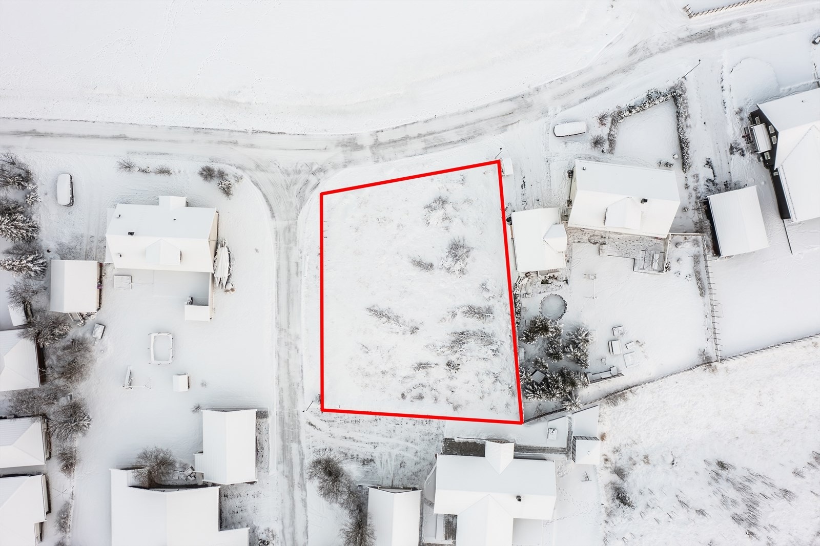 Tomten er relativt flat og det er lite beplantning på tomten i dag. Galleribilde