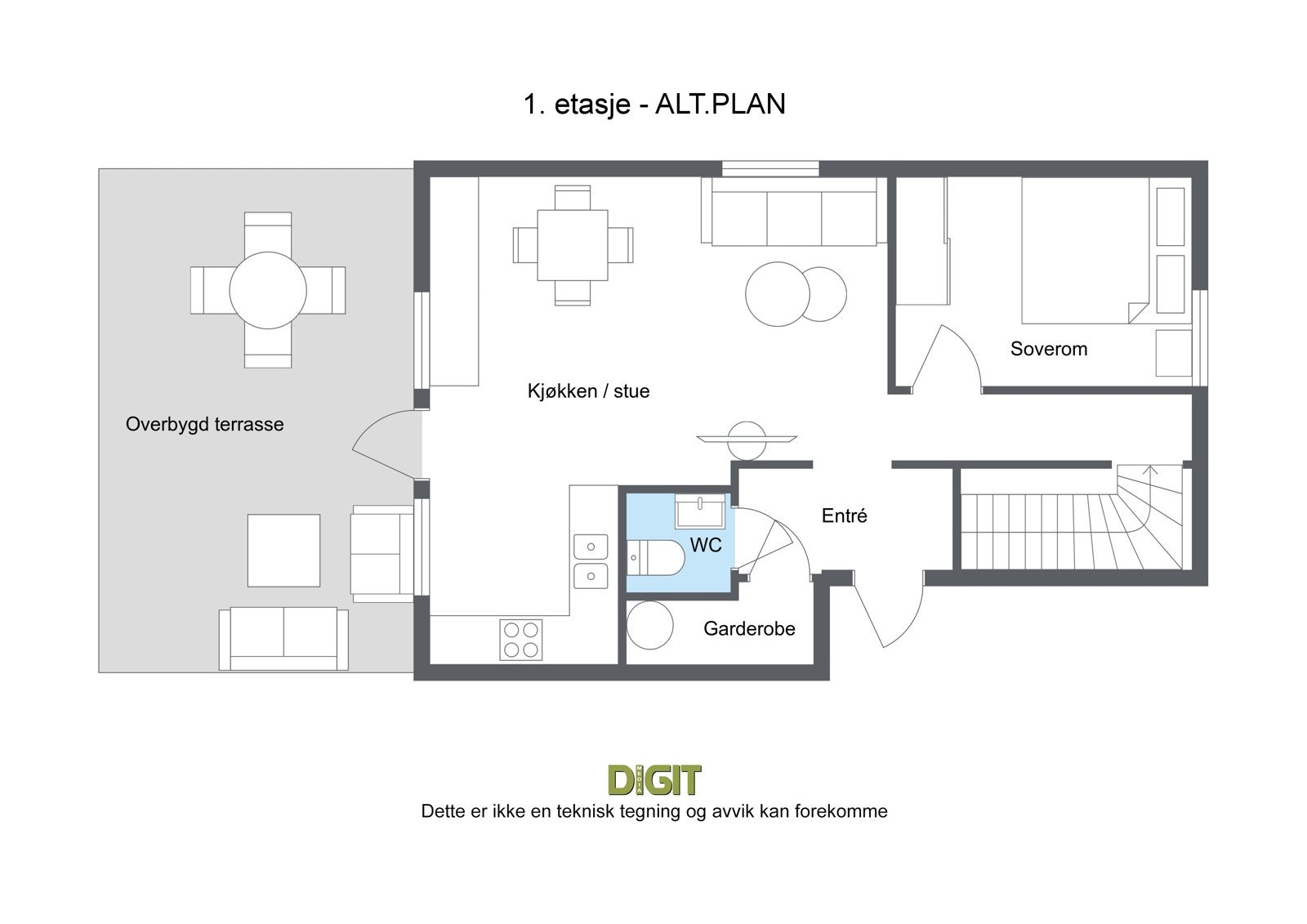 Alternativ planløsning 1.etasje Galleribilde