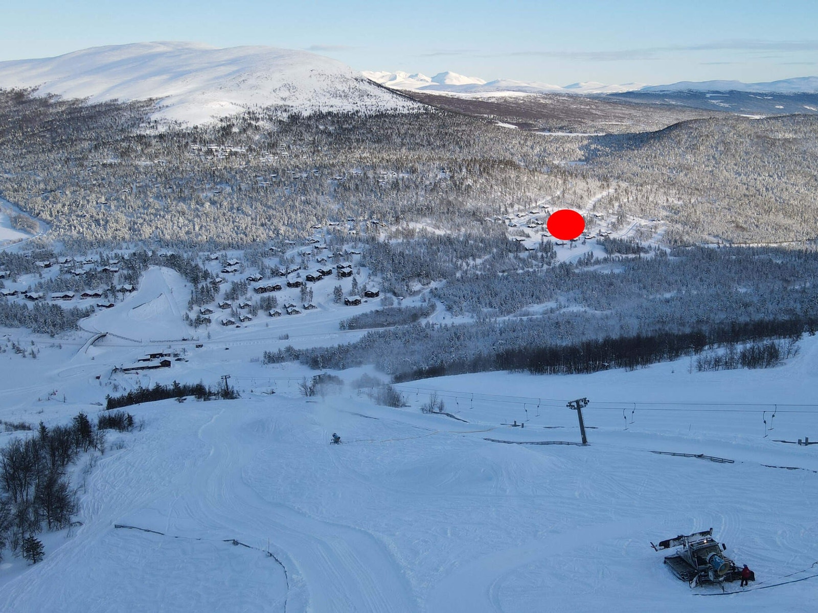 Tomtefeltet sett fra alpinbakken Galleribilde