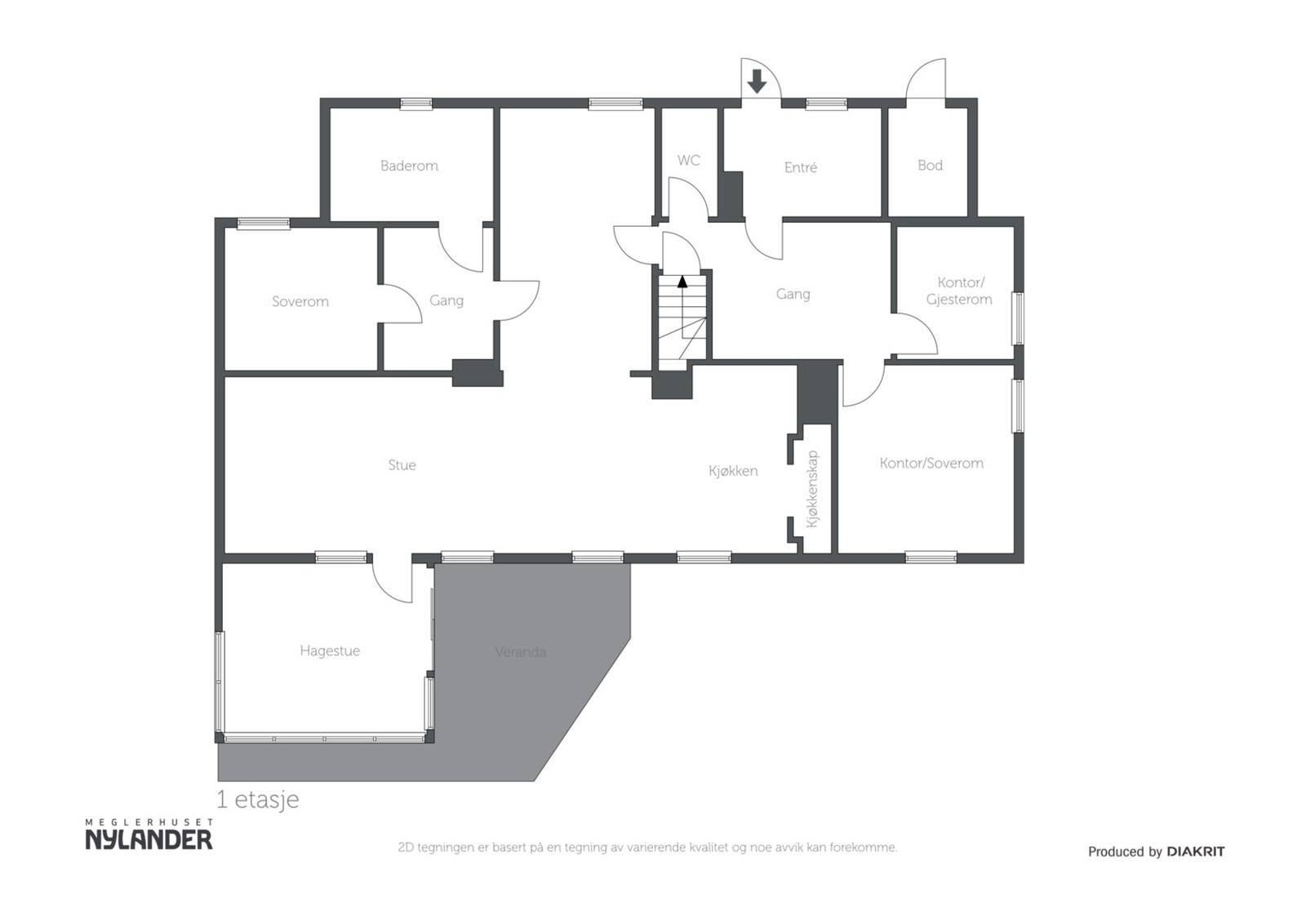 Plantegning 1. etasje Galleribilde
