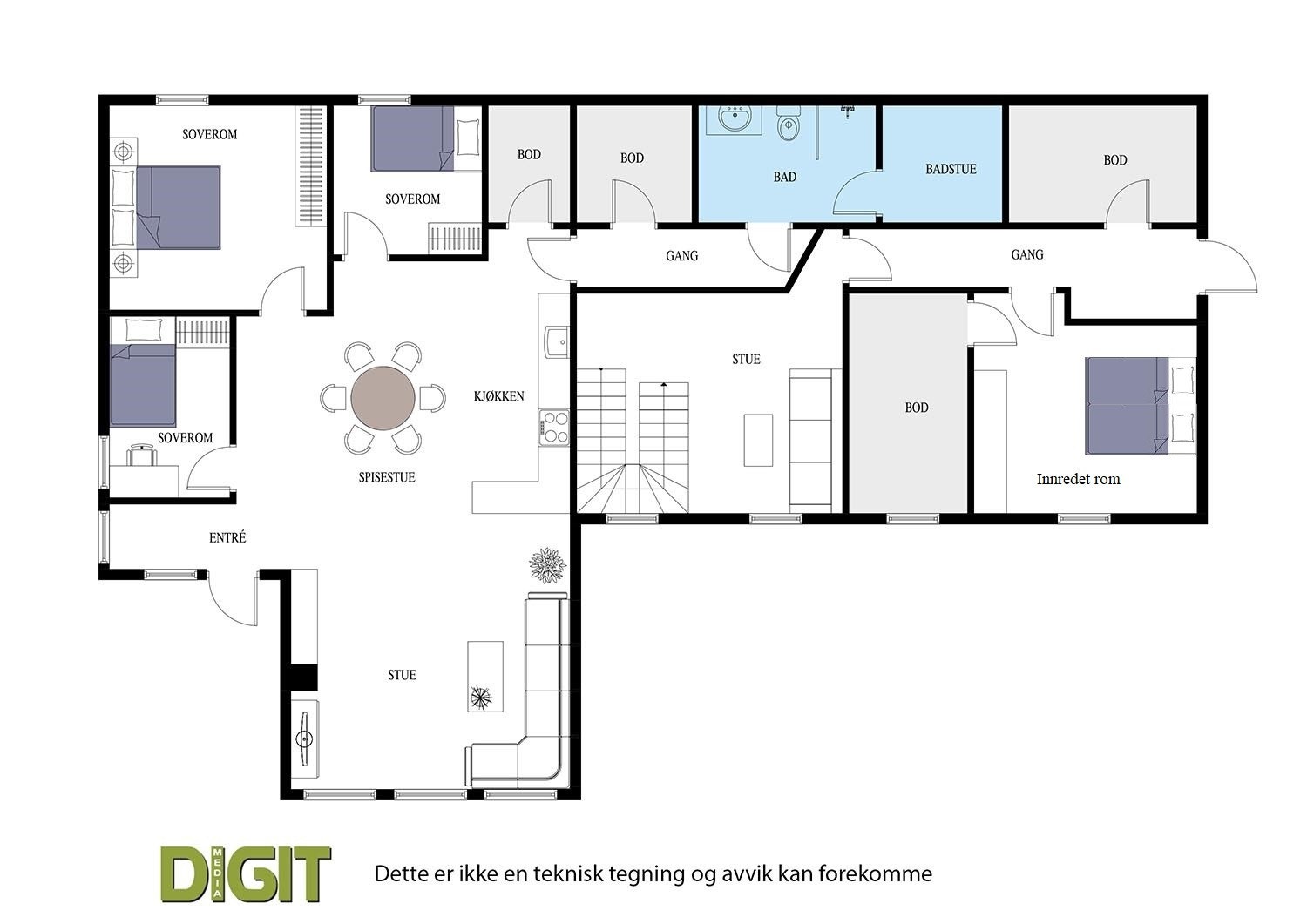 Plantegning underetasje Galleribilde
