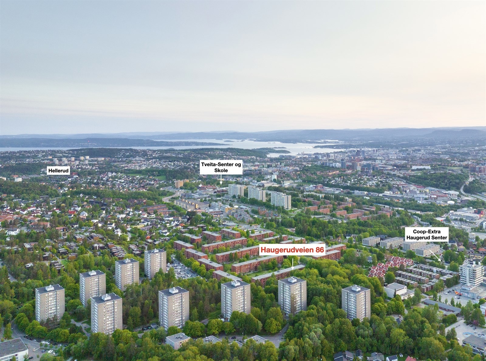 I hyggelig boområde nær marka. Galleribilde