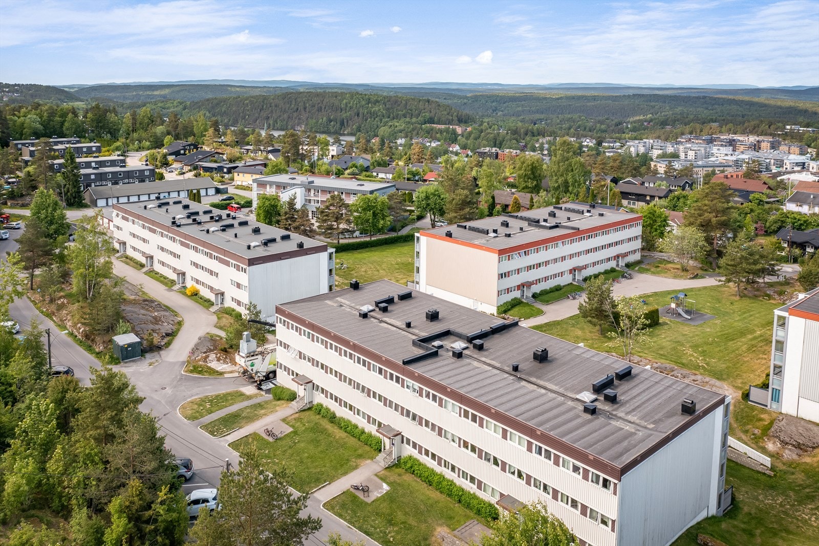 Området består av leiligheter, rekkehus
og eneboliger Galleribilde