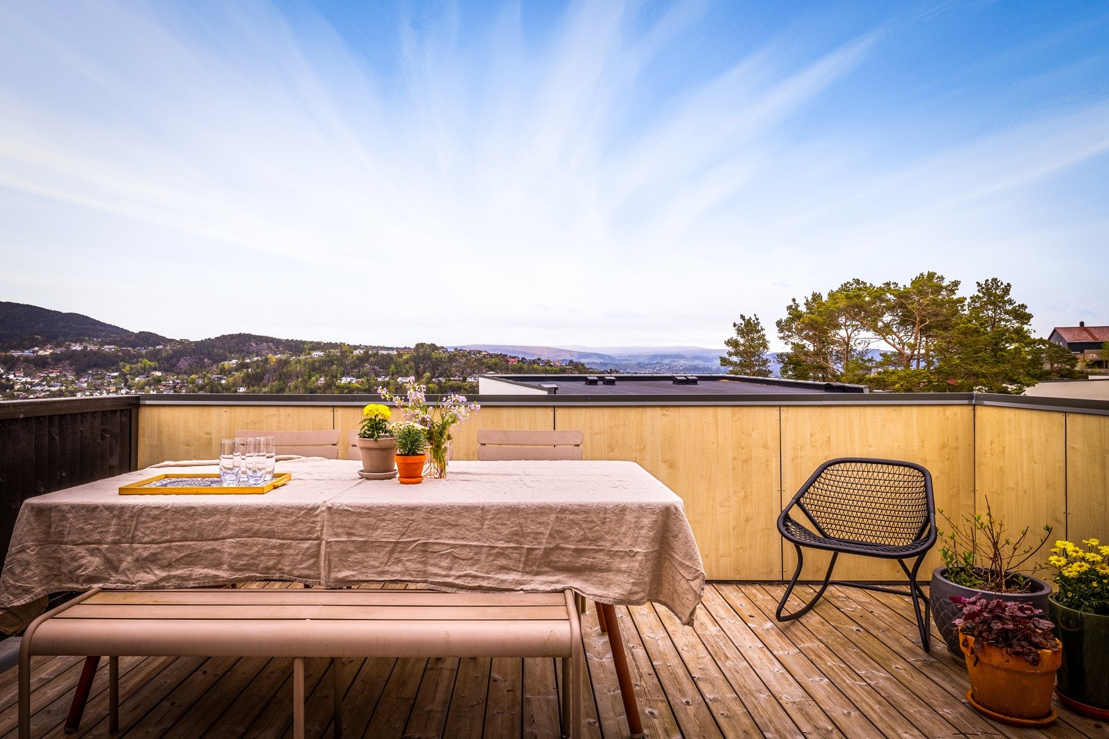 Her nyter man usjenert sol- og utsikt, skjermet for innsyn. Galleribilde