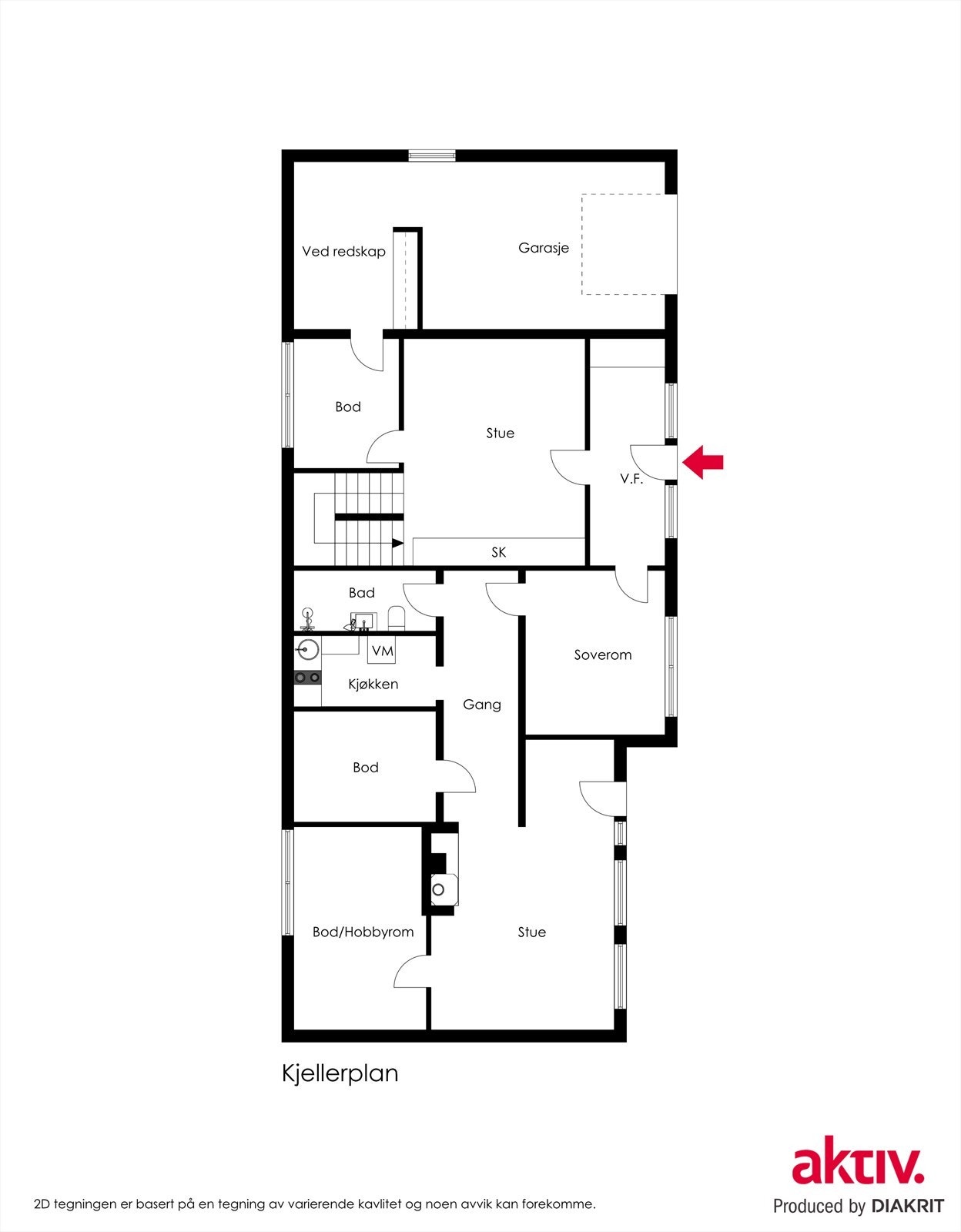 Plantegning 1. etasje Galleribilde