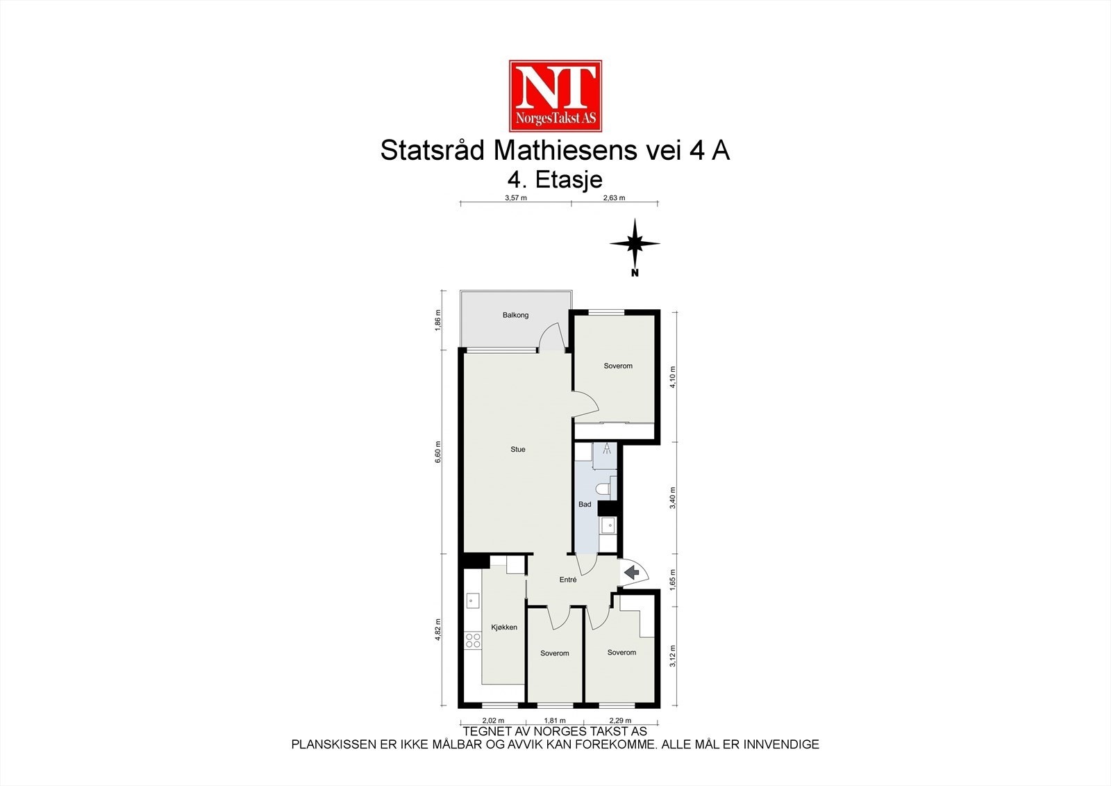 Plantegning fra takstmann. Galleribilde