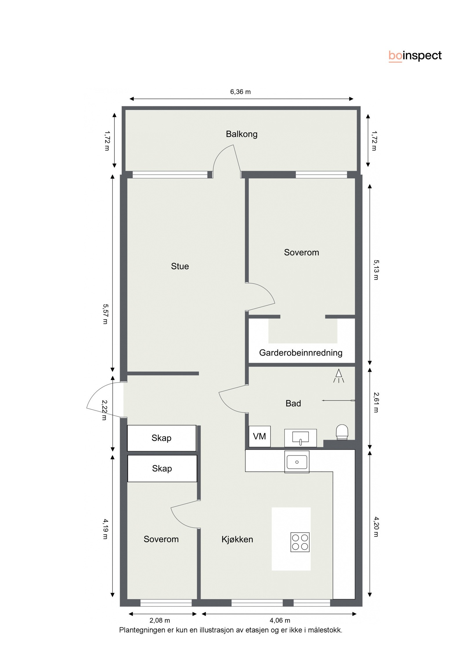Hovseterveien 64B - 4.etasje - 2D Floor Plan Galleribilde