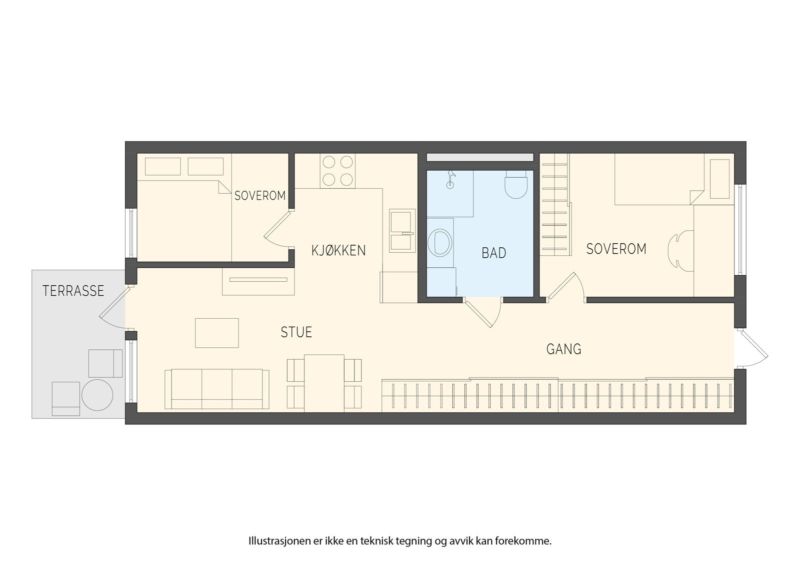 Gjennomgående planløsning Galleribilde