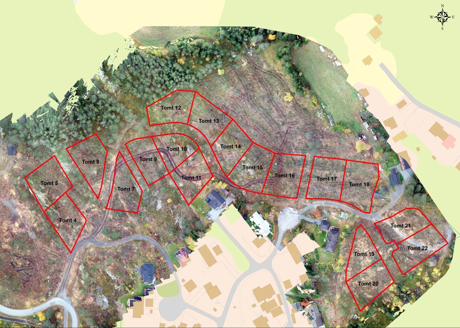 Tomteoversikt dronebilde (lånt fra Nord-Aurdal kommune) Galleribilde