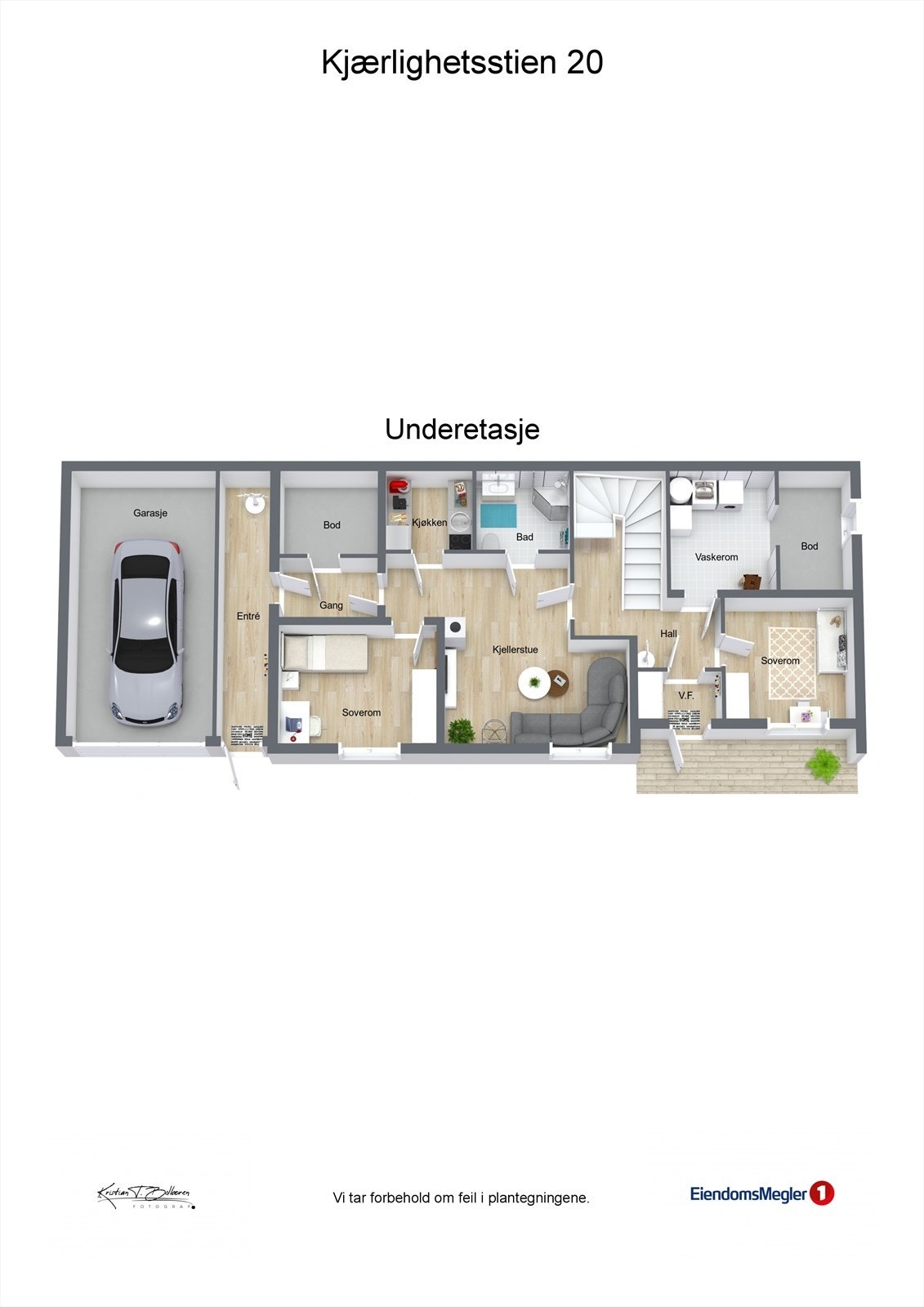 Plantegning underetasje Kjærlighetsstien 20. Galleribilde