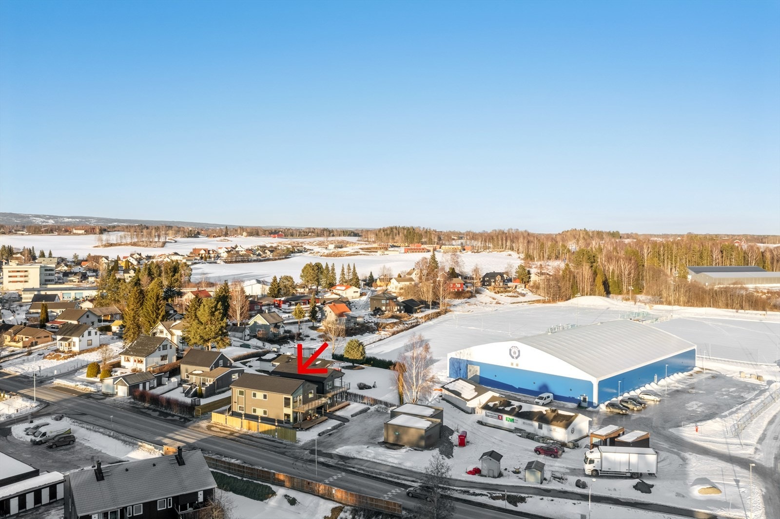 Byggene er plassert nær idrettsplassen Galleribilde