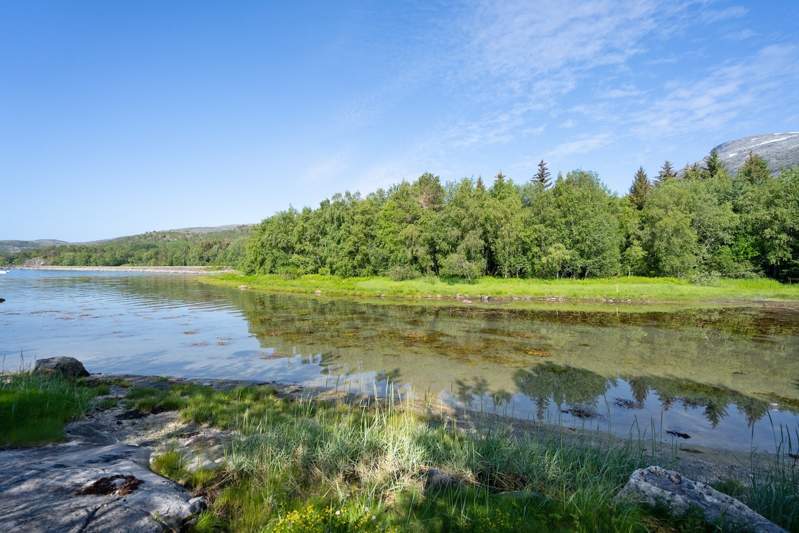Råtomt som er regulert til fritidsbolig. Deler av tomten går ut i sjø. Galleribilde