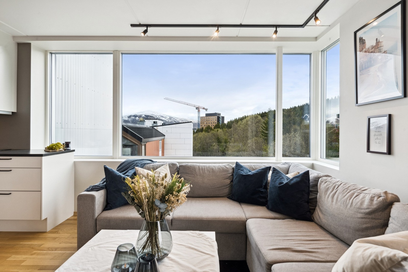 Store vindusflater gir mye naturlig lysinnslipp. Galleribilde