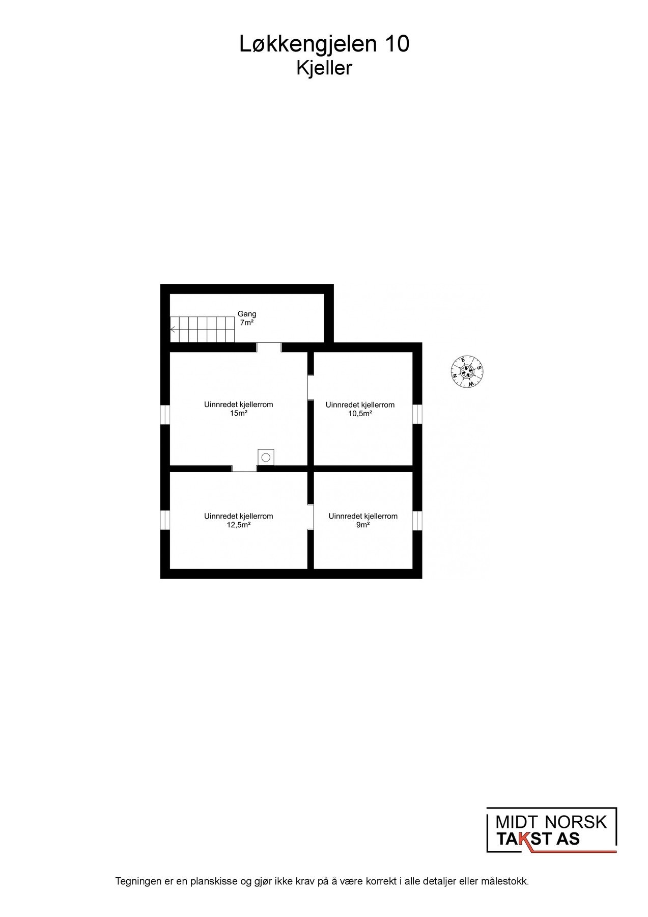 Planskisse Løkkengjelen 10 - Kjelleretasje Galleribilde