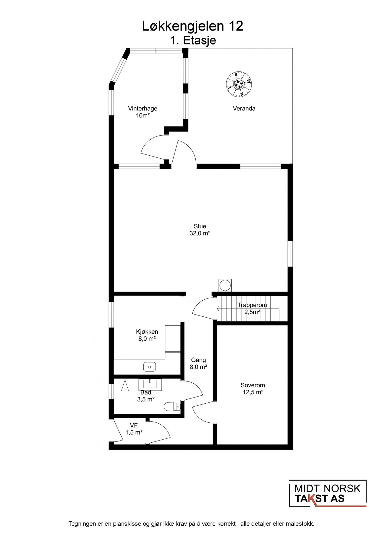 Planskisse Løkkengjelen 12 - 1. Etasje Galleribilde