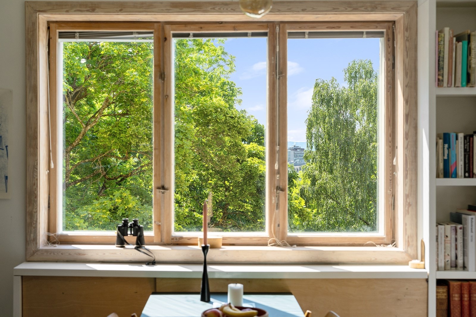 Fantastisk utsyn over frodige og grønne omgivelser og videre mot Oslo sentrum. Galleribilde