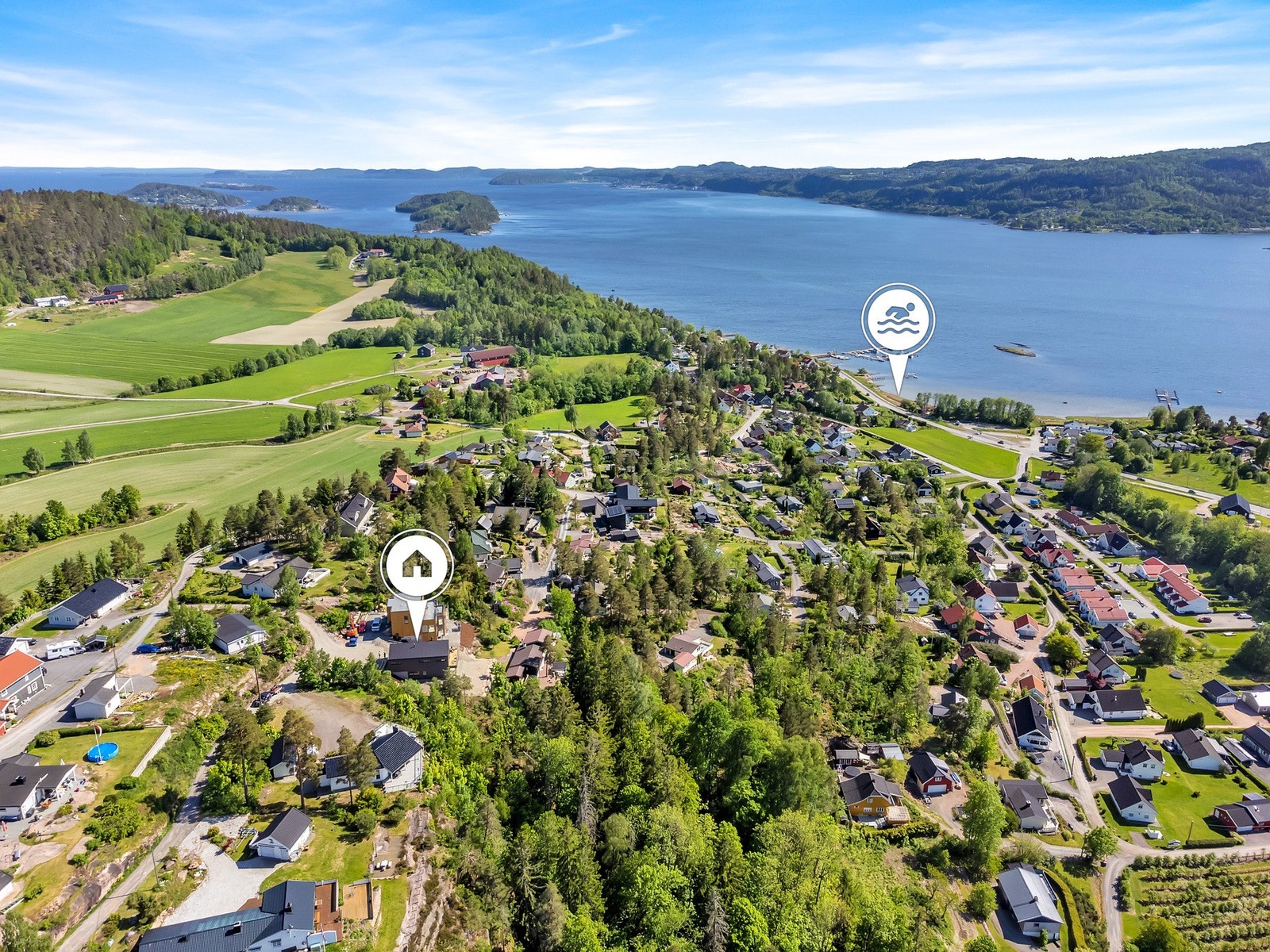 Kort gangavstand til fine badeplasser på Bekkestranda. Galleribilde