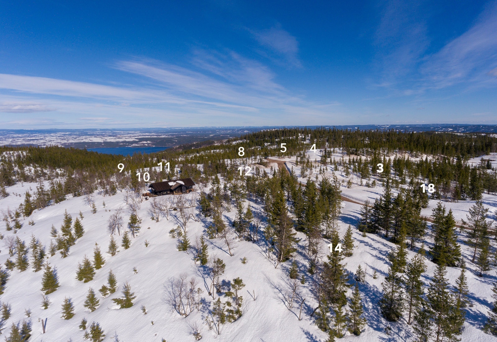 I Fjæluhøgda hyttegrend er det pt. ca. 20 ledige tomter Galleribilde