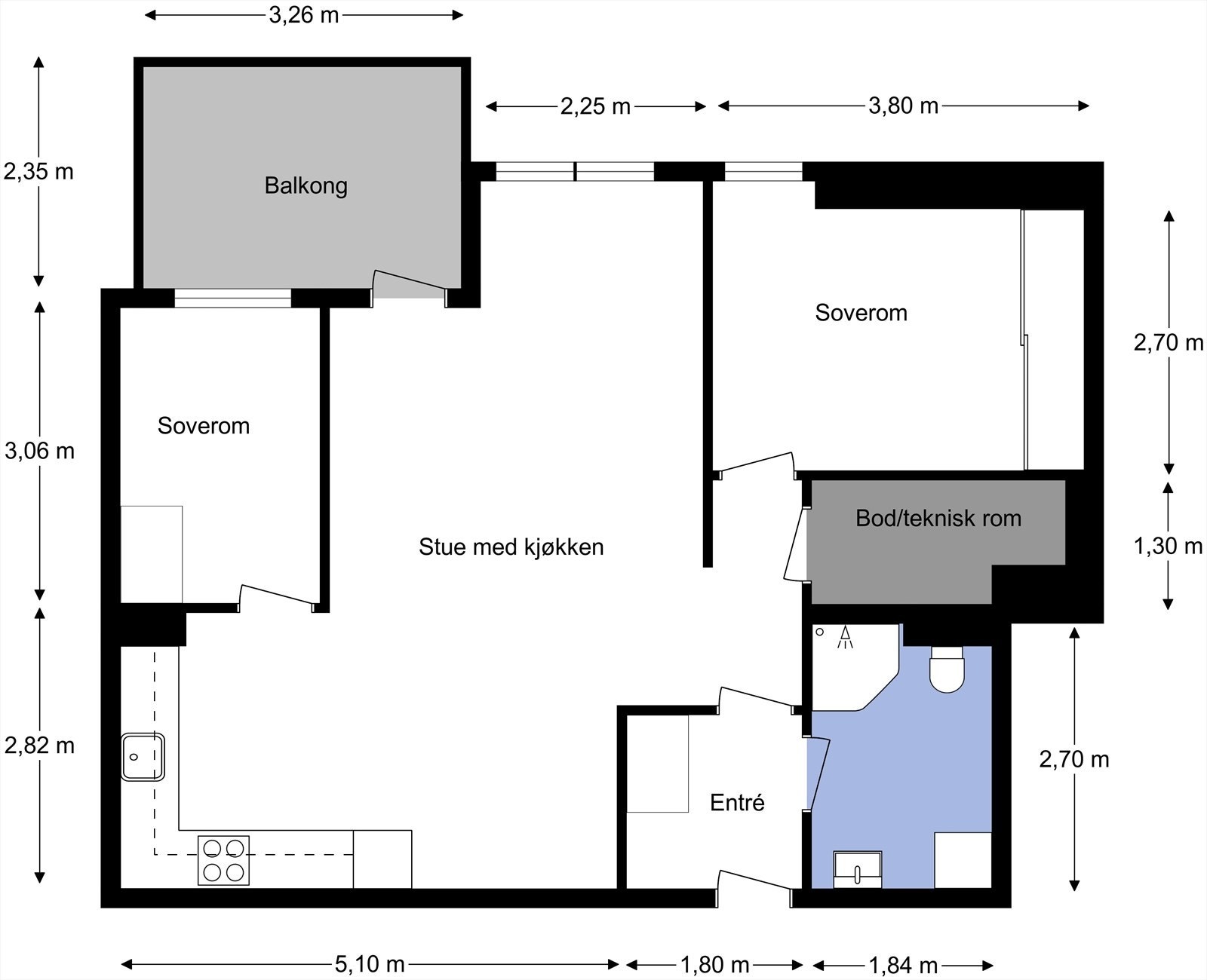 Planskisse fra takstmann. Galleribilde