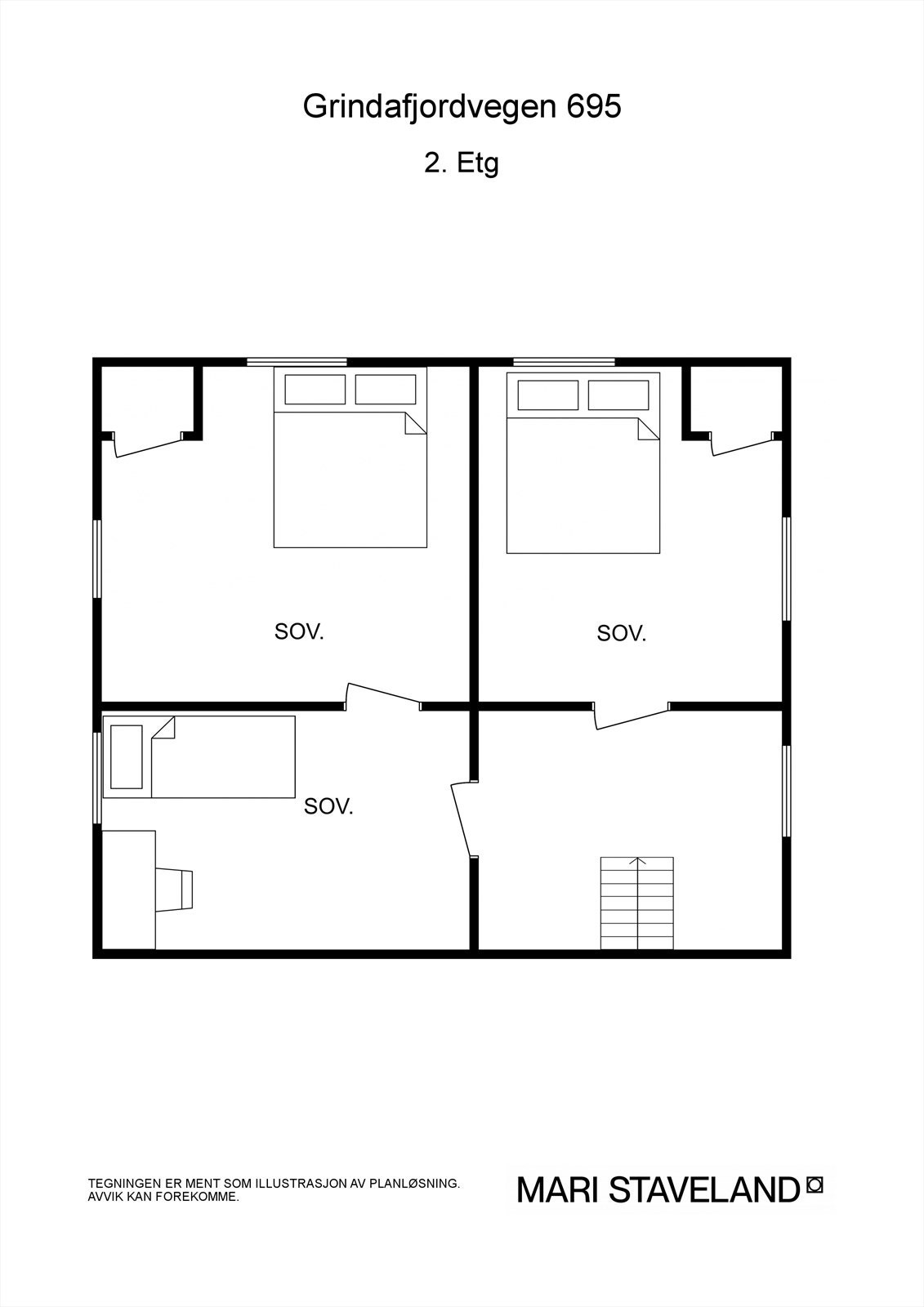 Floorplan letterhead - Grindafjordvegen 695 - 2. Etg - 2D Floor Plan Galleribilde