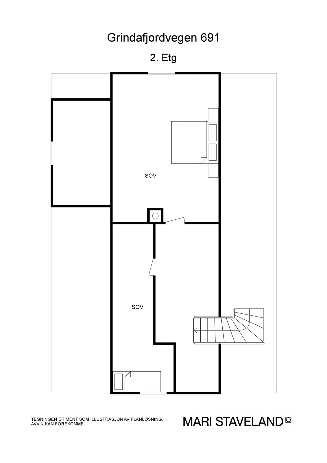 Floorplan letterhead - Grindafjordvegen 691 - 2. Etg - 2D Floor Plan Galleribilde