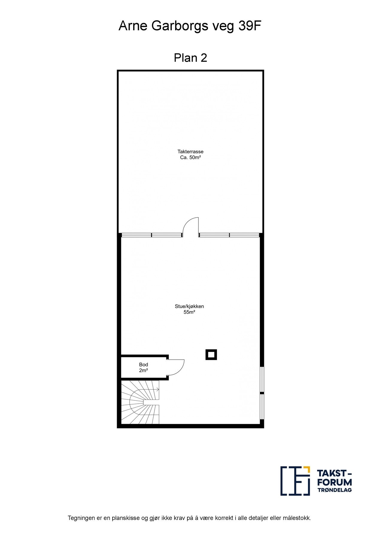 Planskisse 2.etg. med arealer. Galleribilde