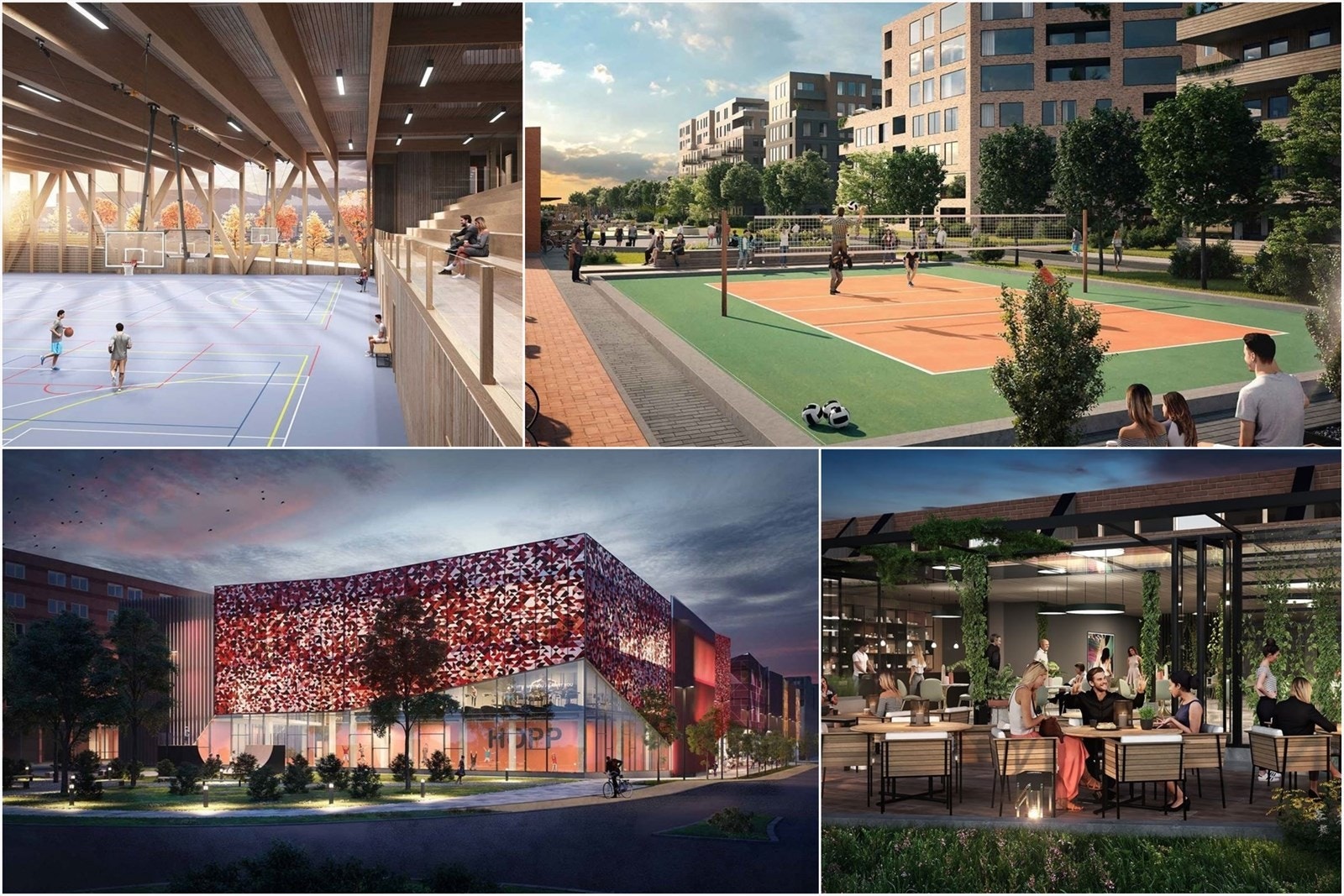 Illustrasjonsbilde fra Thon Eiendom: Bymessige kvaliteter og spennende arkitektur. Parallelt med den store byggeaktiviteten i området legges det vekt på å skape store grøntarealer, fine gangveier, luftige torg og sosiale møteplasser. Galleribilde