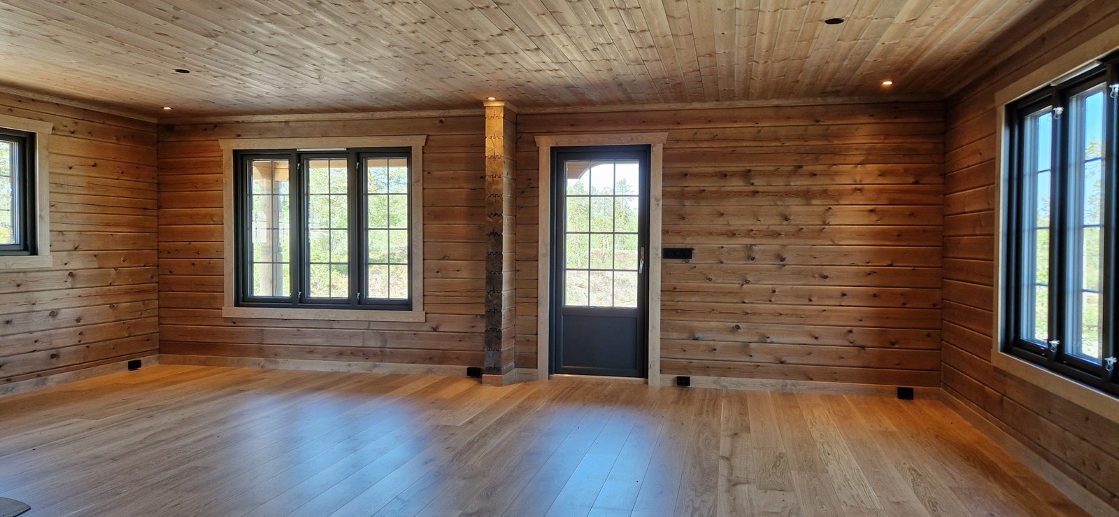 Romslig stue med utsikt til naturen Galleribilde