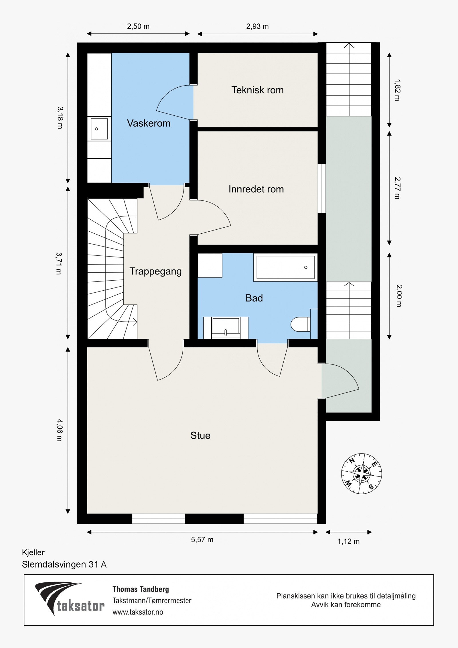 Målsatt plantegning - Underetasje. Galleribilde