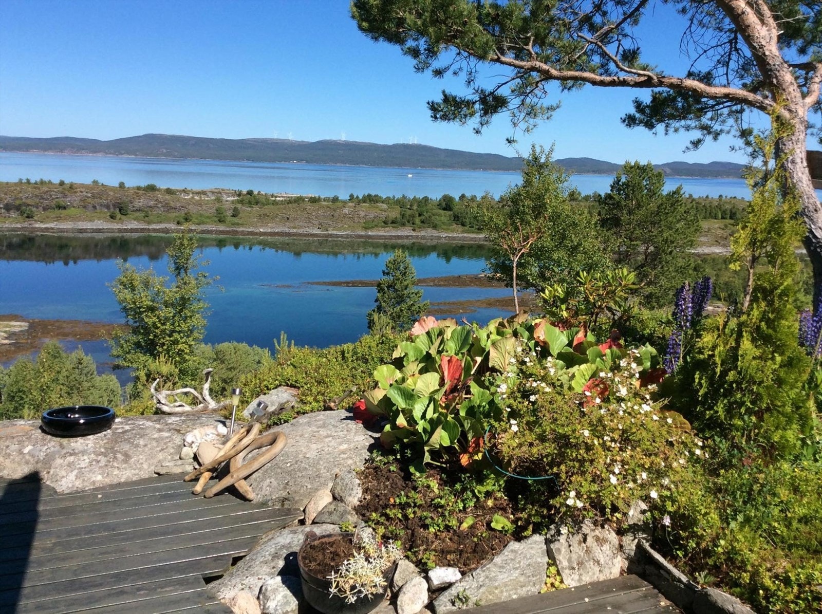 Fra hytta er det bare 100 meter i luftlinje ned til Ramsøyfjorden, og området er et eldorado for den turglade. Galleribilde