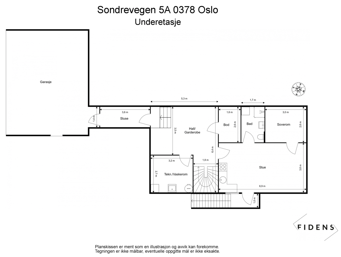 Plantegning underetasje Galleribilde