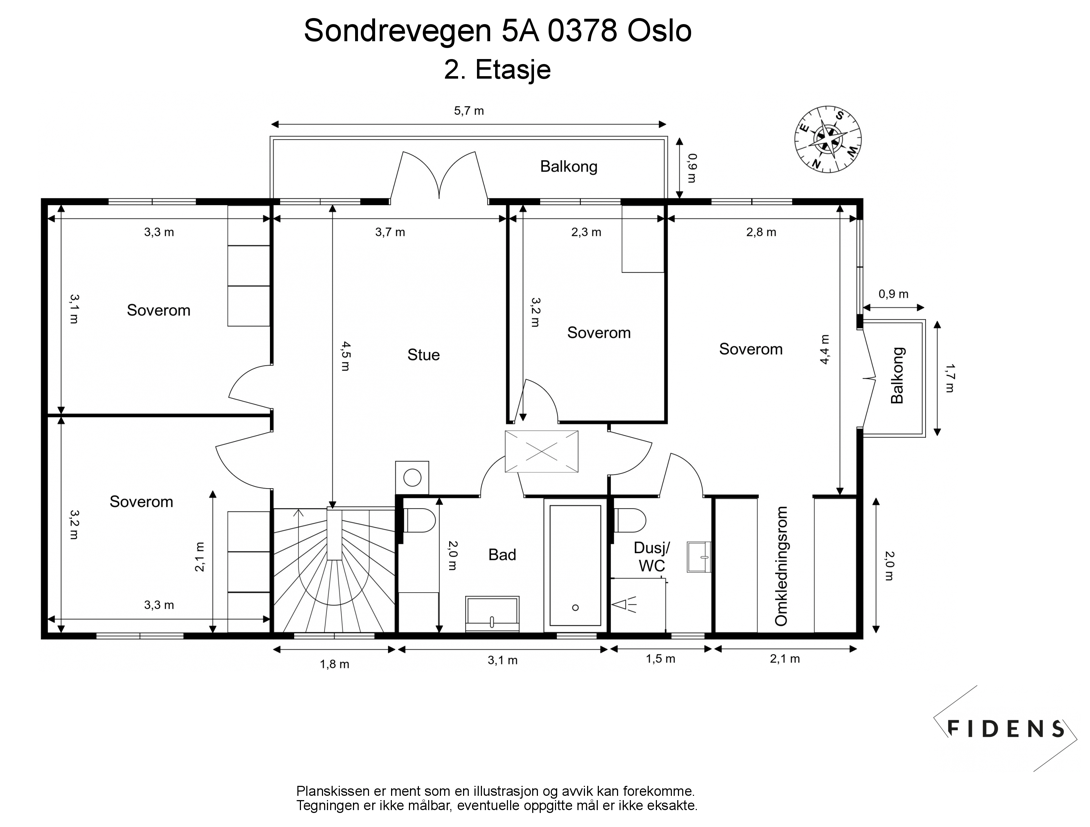 Plantegning 2.etasje Galleribilde