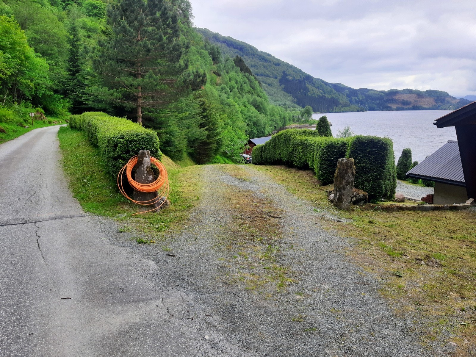Adkomstveg ned på tomta Galleribilde