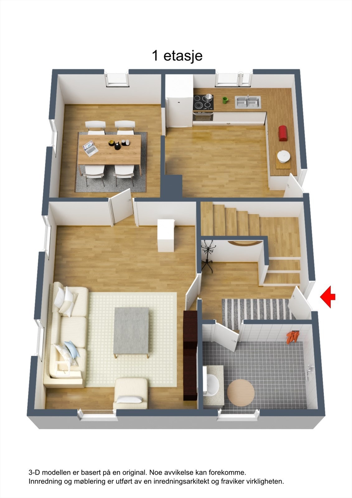 Planteikning 3D 1.etg. Galleribilde