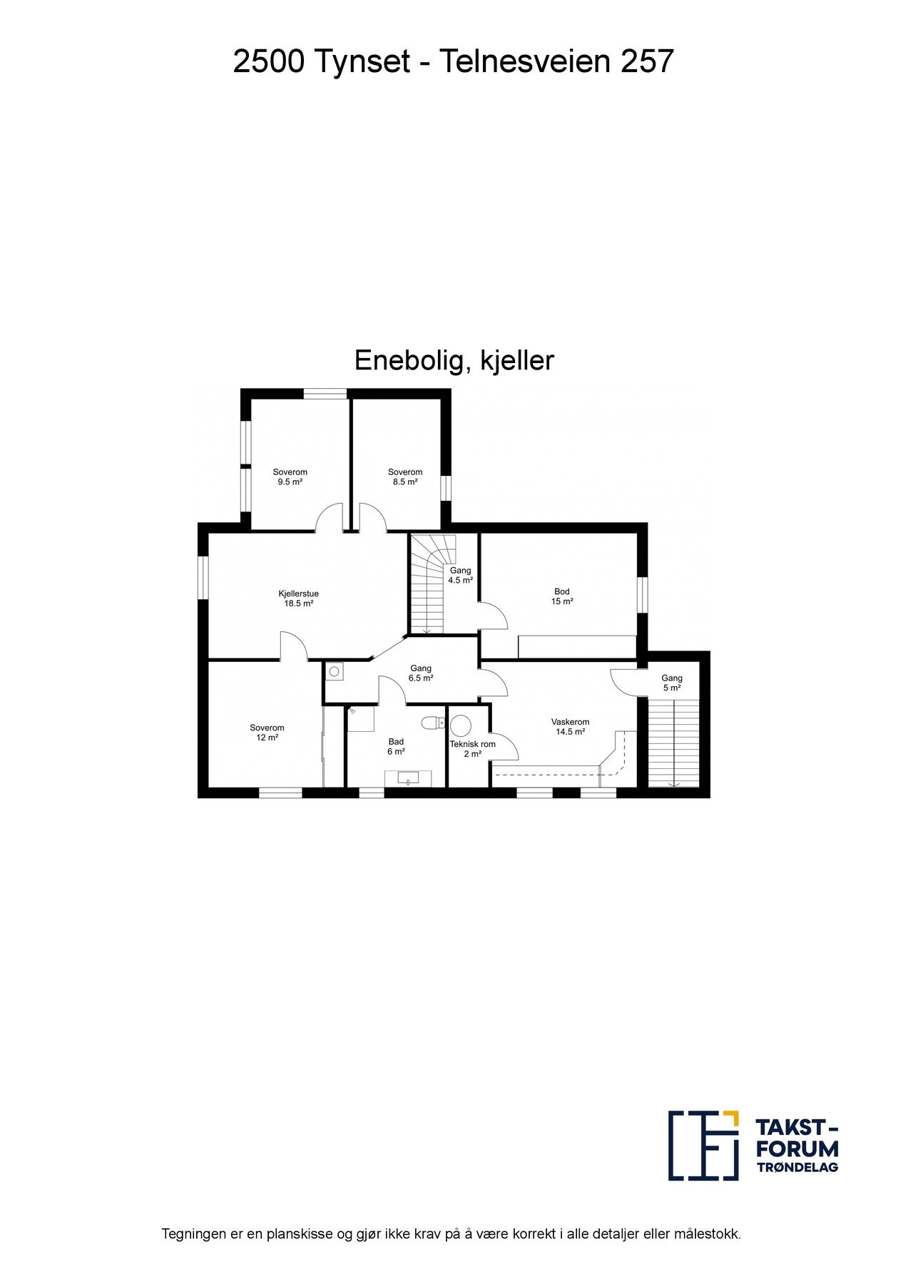 Planskisse kjeller Galleribilde