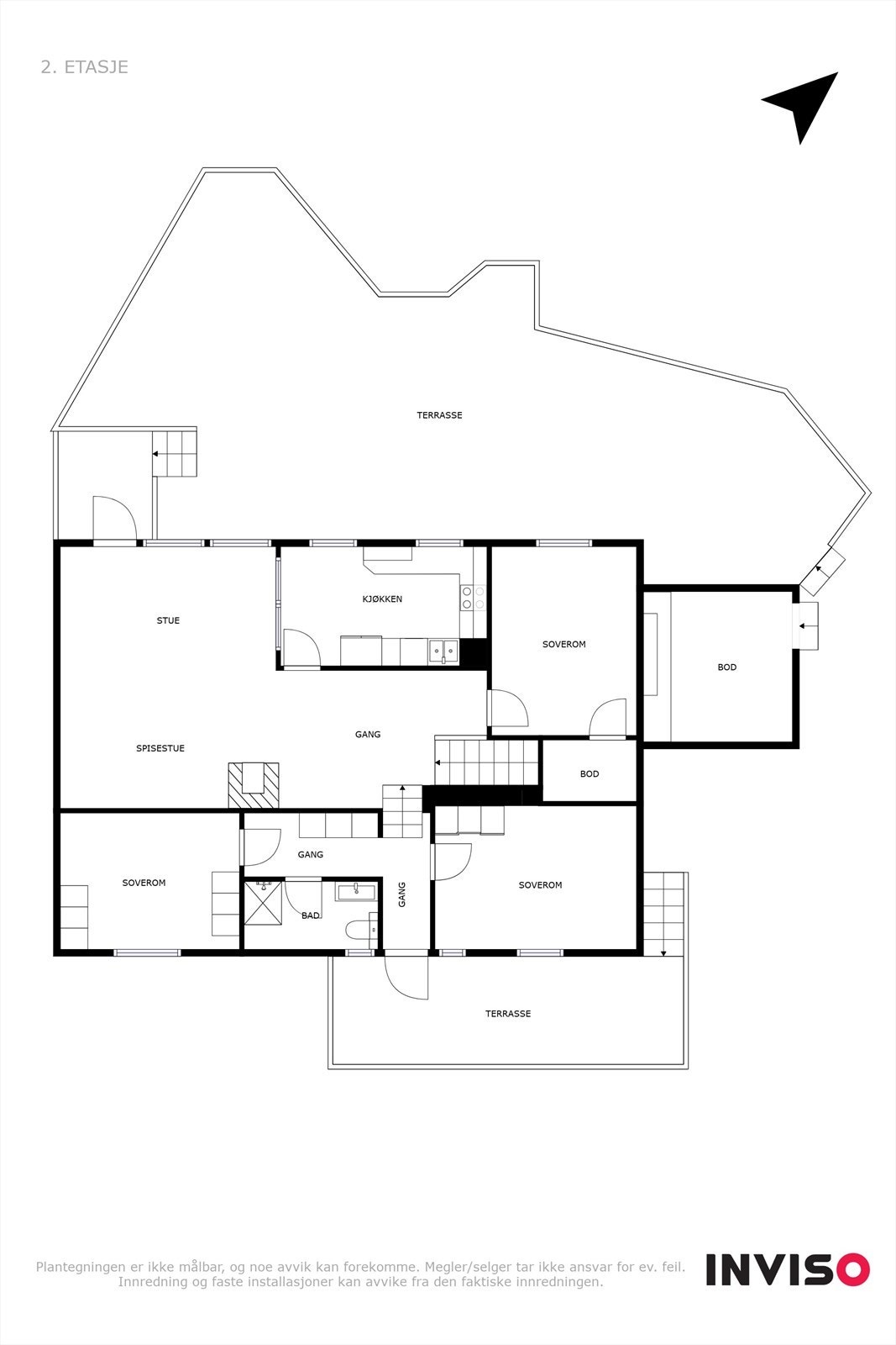 Plantegning hoveddel - 2.etasje Galleribilde